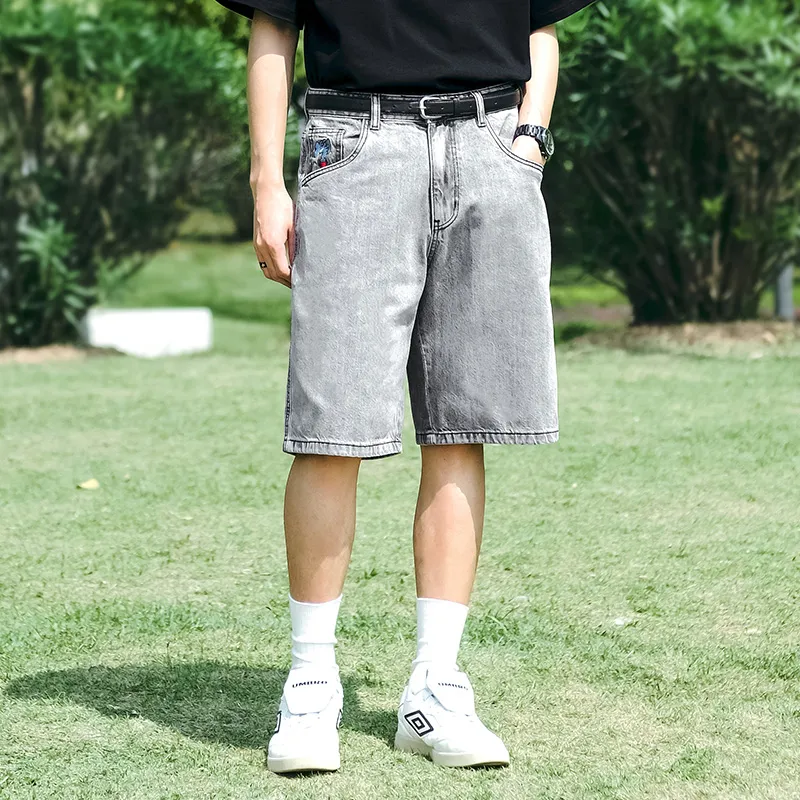 MIND ERROR Denim Shorts Unisex-5