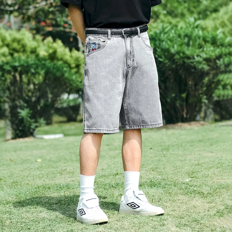 MIND ERROR Denim Shorts Unisex-4