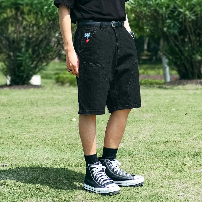 MIND ERROR Denim Shorts Unisex-18
