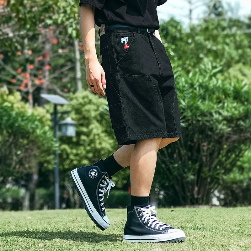 MIND ERROR Denim Shorts Unisex-17