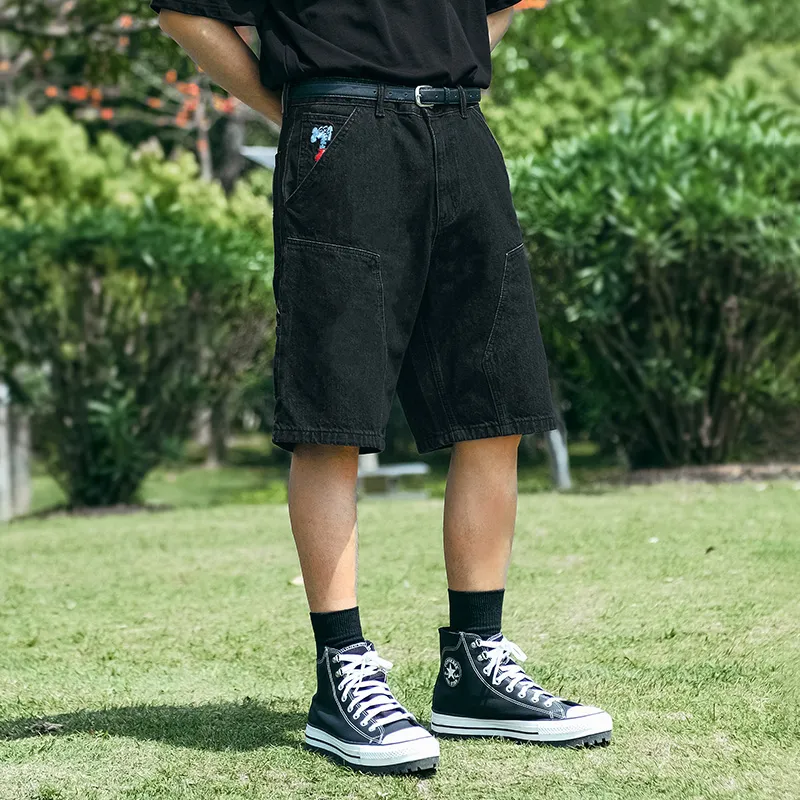 MIND ERROR Denim Shorts Unisex-15
