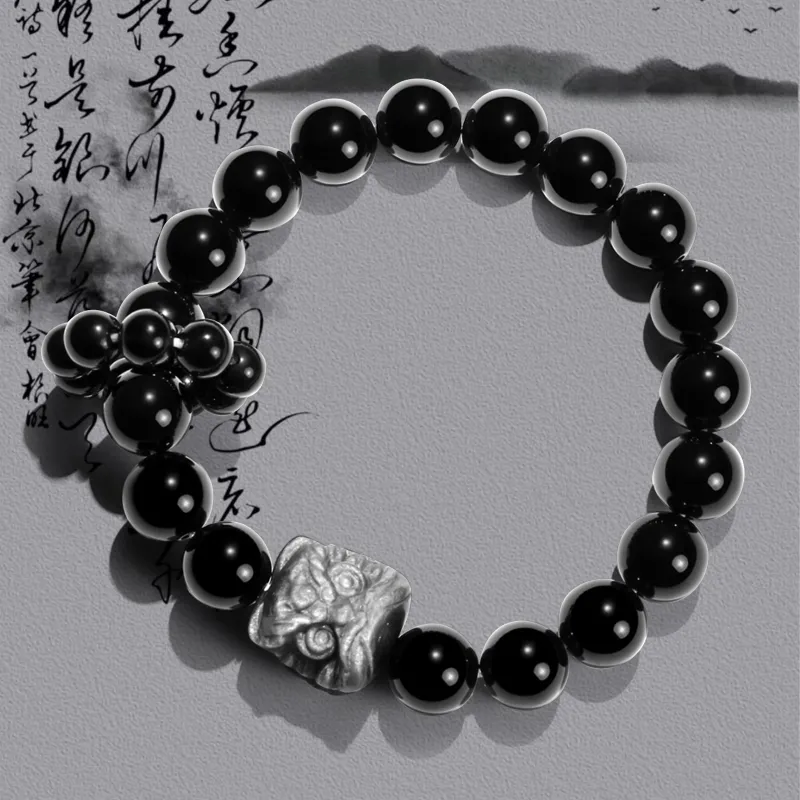 JINGCHENGGOU Obsidian Bracelets Unisex-5