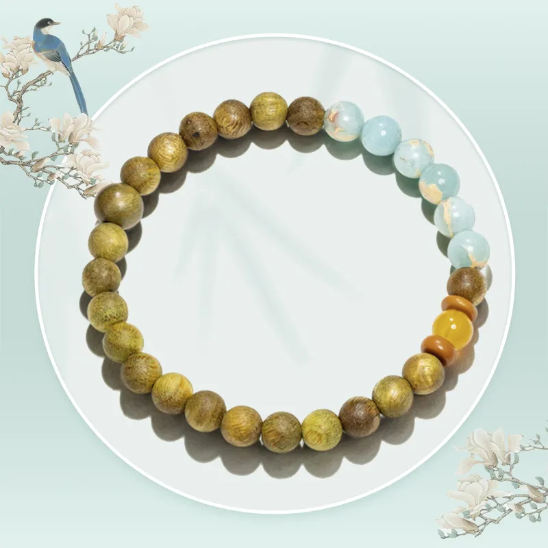 JINGCHENGGOU Green Sandalwood Bracelets Unisex-3