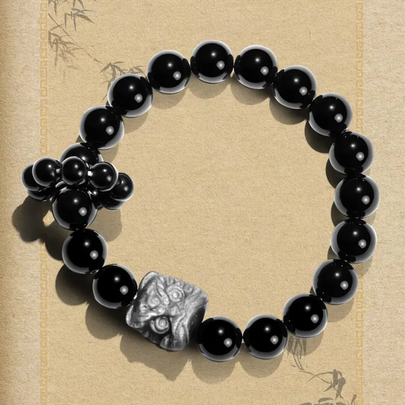 JINGCHENGGOU Obsidian Bracelets Unisex-2