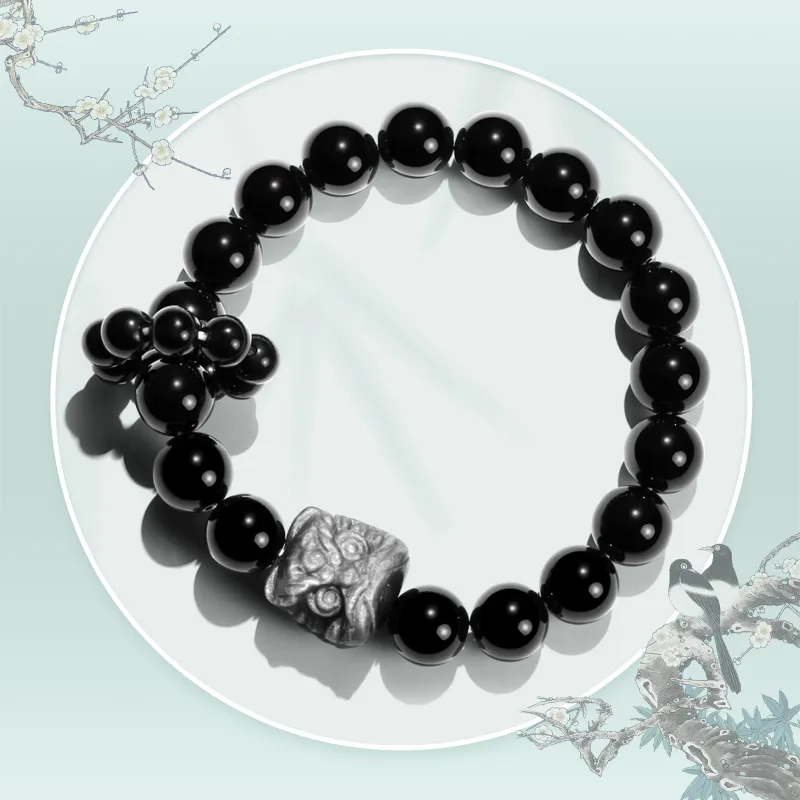 JINGCHENGGOU Obsidian Bracelets Unisex-4