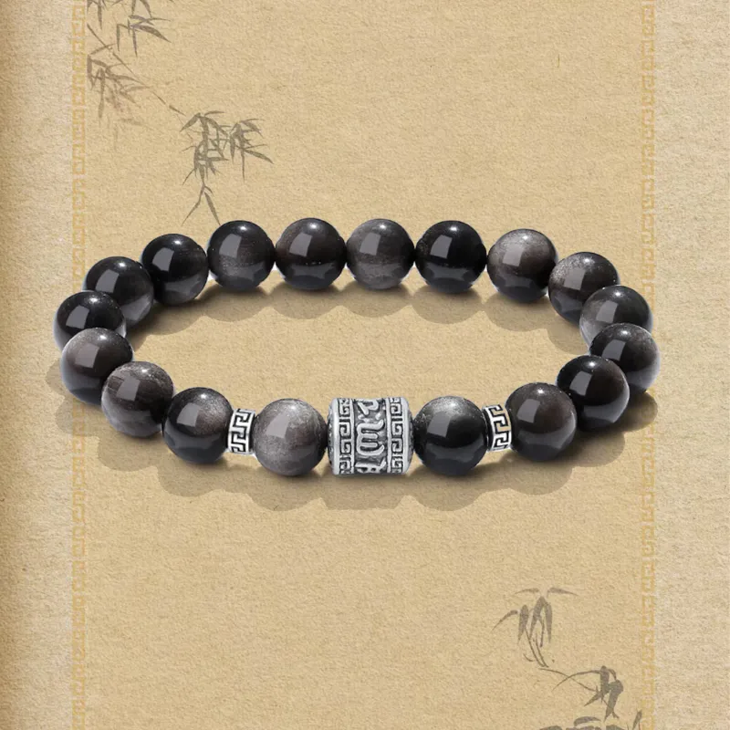 JINGCHENGGOU Obsidian Bracelets Unisex-4