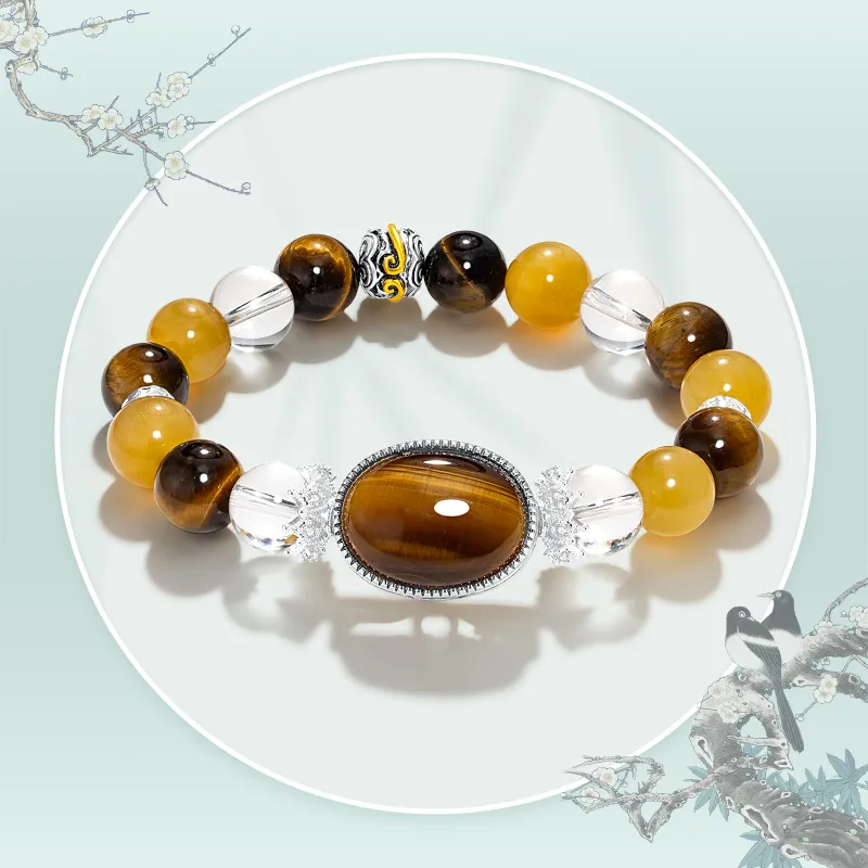 JINGCHENGGOU Tiger's Eye Stone Bracelets Unisex-5