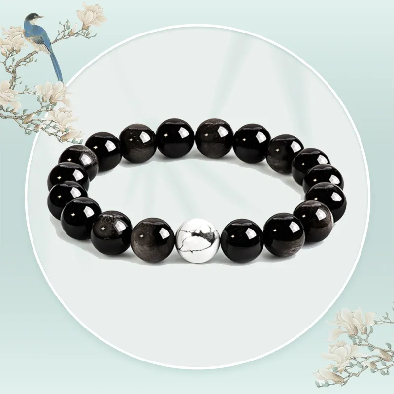 JINGCHENGGOU Obsidian Bracelets Unisex-3