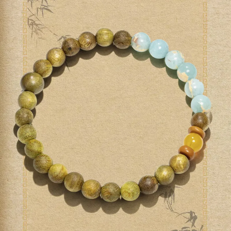 JINGCHENGGOU Green Sandalwood Bracelets Unisex-2