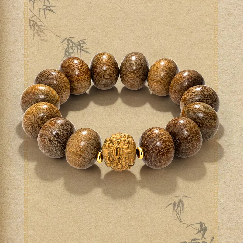 JINGCHENGGOU Green Sandalwood Bracelets Unisex-4
