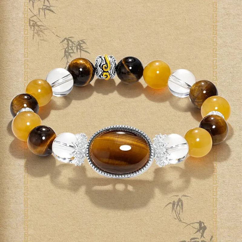 JINGCHENGGOU Tiger's Eye Stone Bracelets Unisex-3