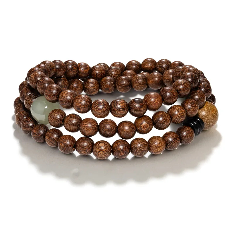 JINGCHENGGOU Golden Sandalwood Wooden Bracelets Unisex-1