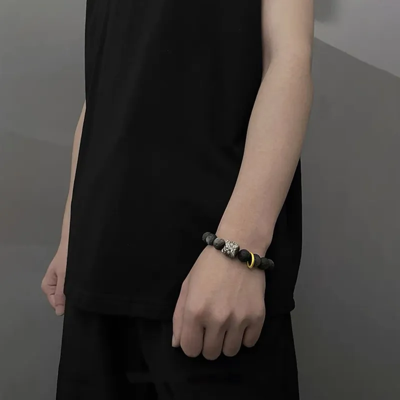 JINGCHENGGOU Obsidian Bracelets Unisex-2
