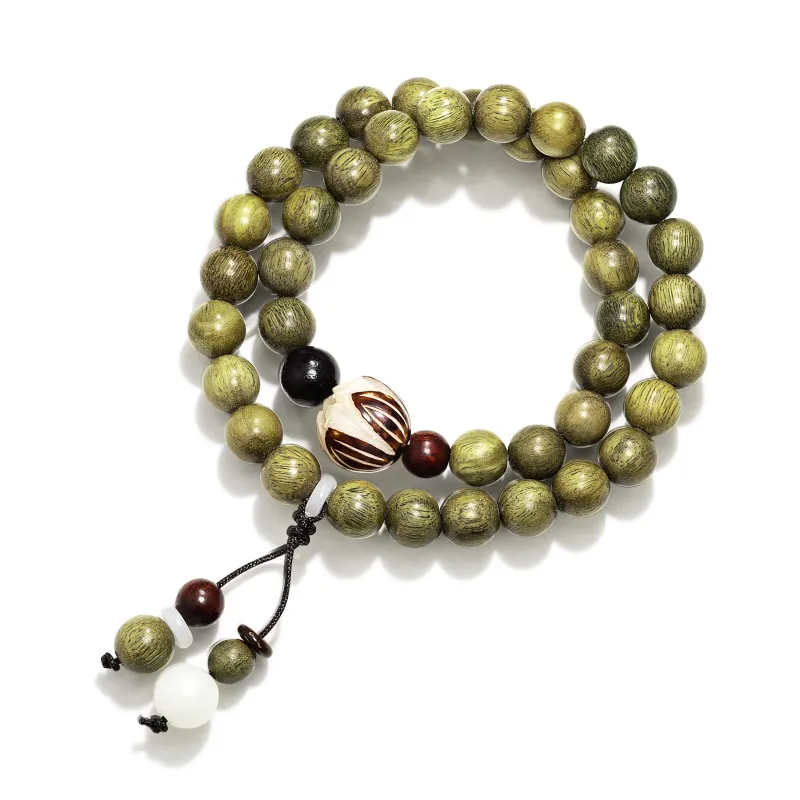JINGCHENGGOU Green Sandalwood Wooden Bracelets Unisex-1