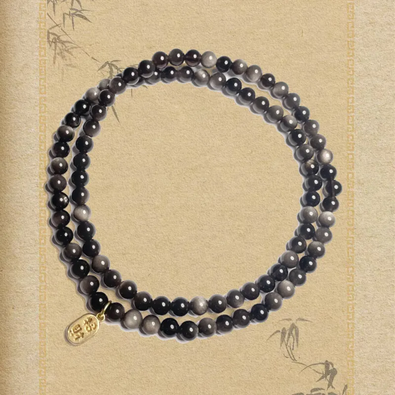 JINGCHENGGOU Obsidian Bracelets Unisex-2