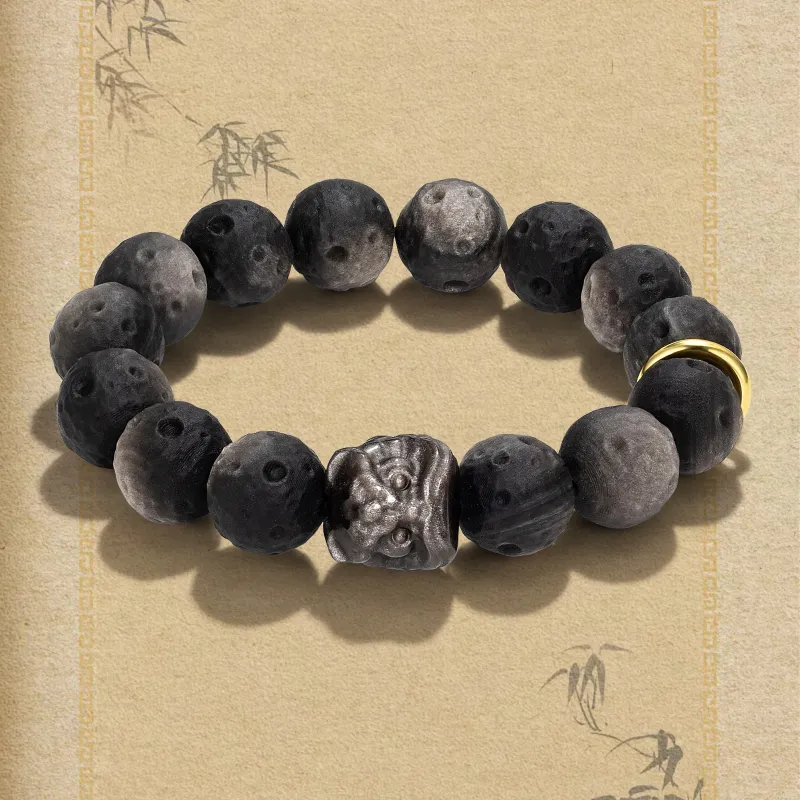 JINGCHENGGOU Obsidian Bracelets Unisex-4