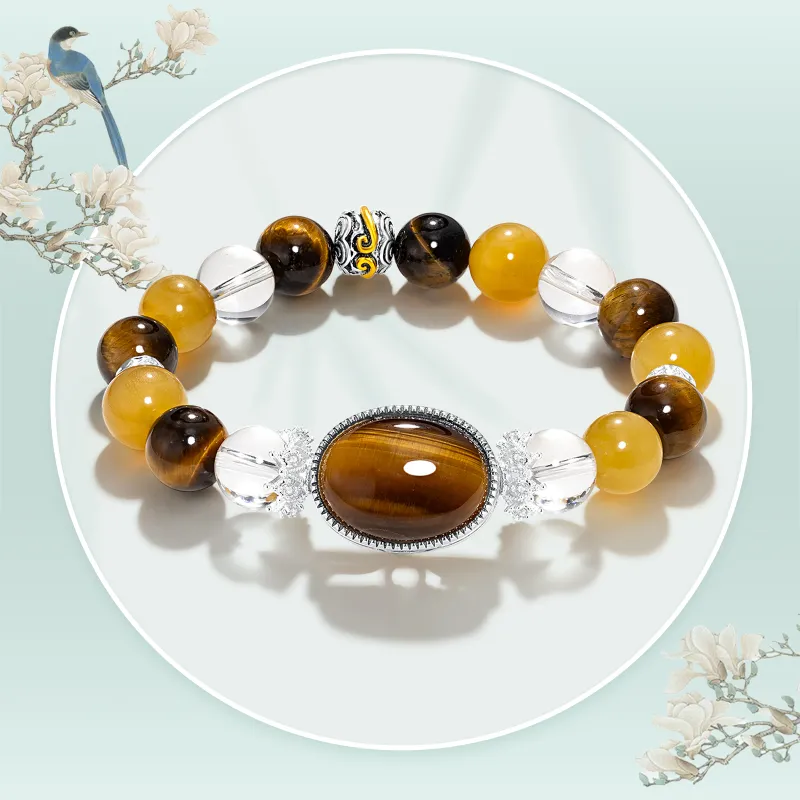 JINGCHENGGOU Tiger's Eye Stone Bracelets Unisex-4