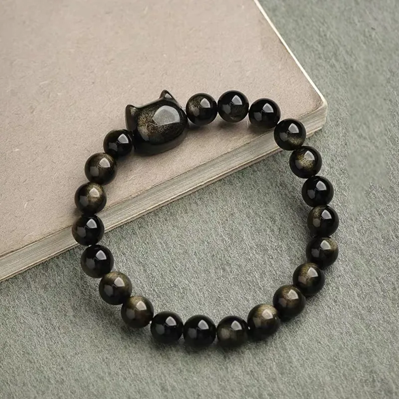 JINGCHENGGOU Obsidian Jade Bracelets Unisex-1
