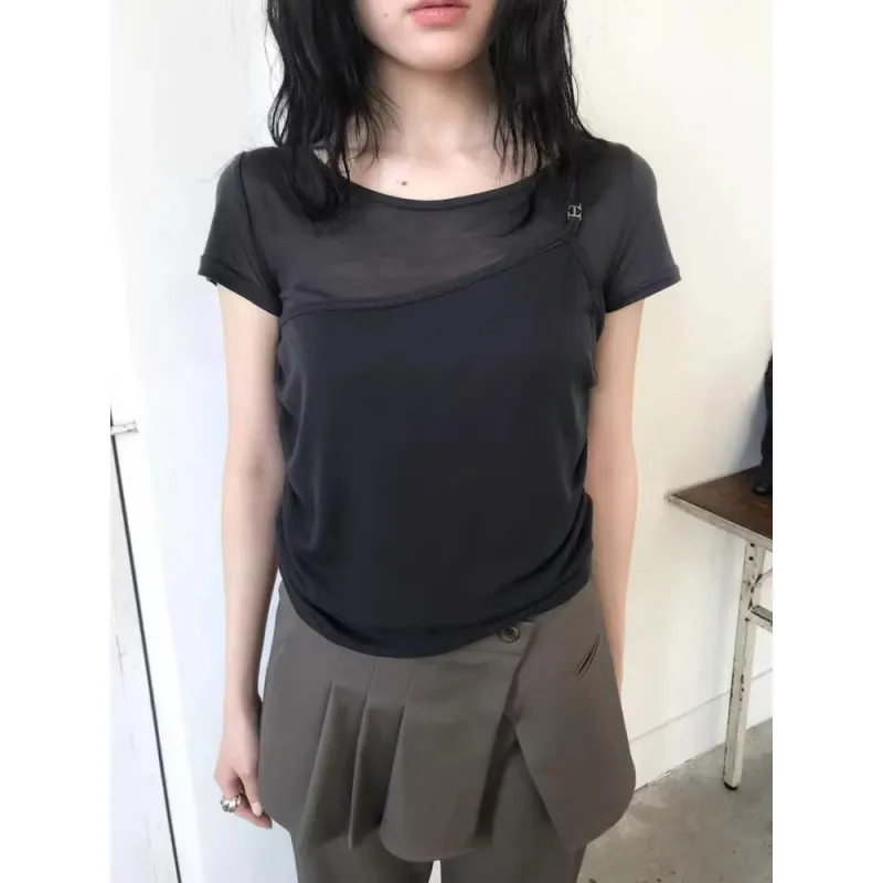 SLEEP AT 11 T Shirts Women's Dark Gray-4