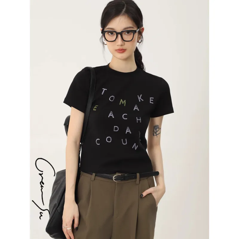 SLEEP AT 11 T Shirts Women's Black-5
