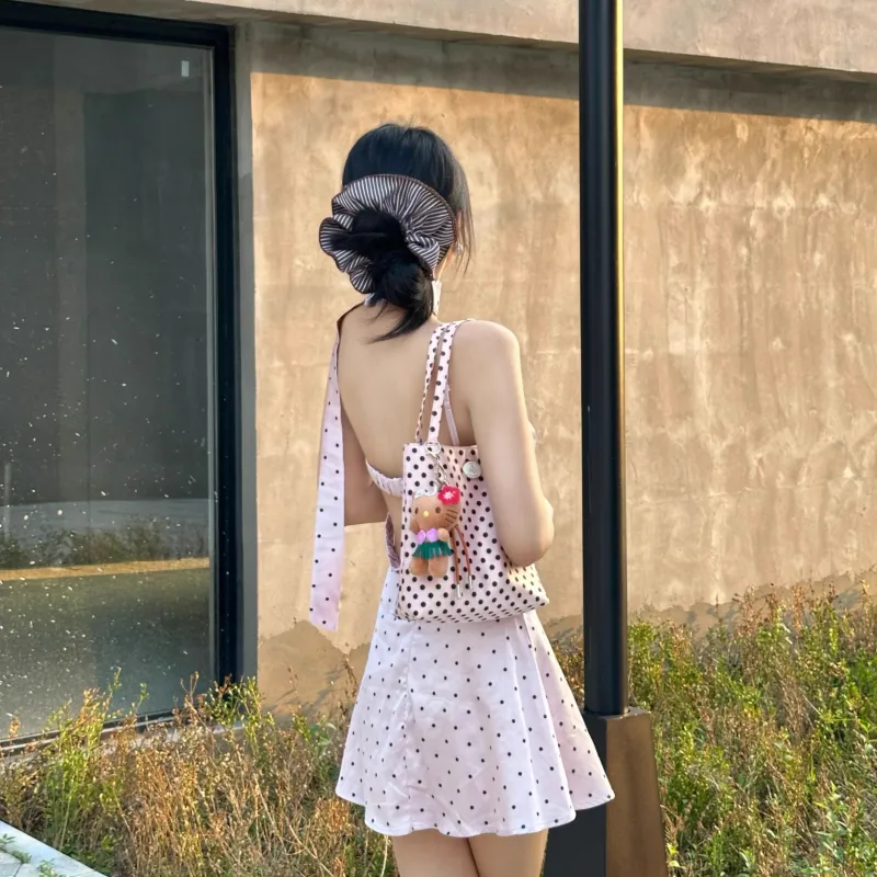 OTA Nylon Fabric Tote Shoulder Bag Handheld Handbag Regular Women's Strawberry Bop Bop-8