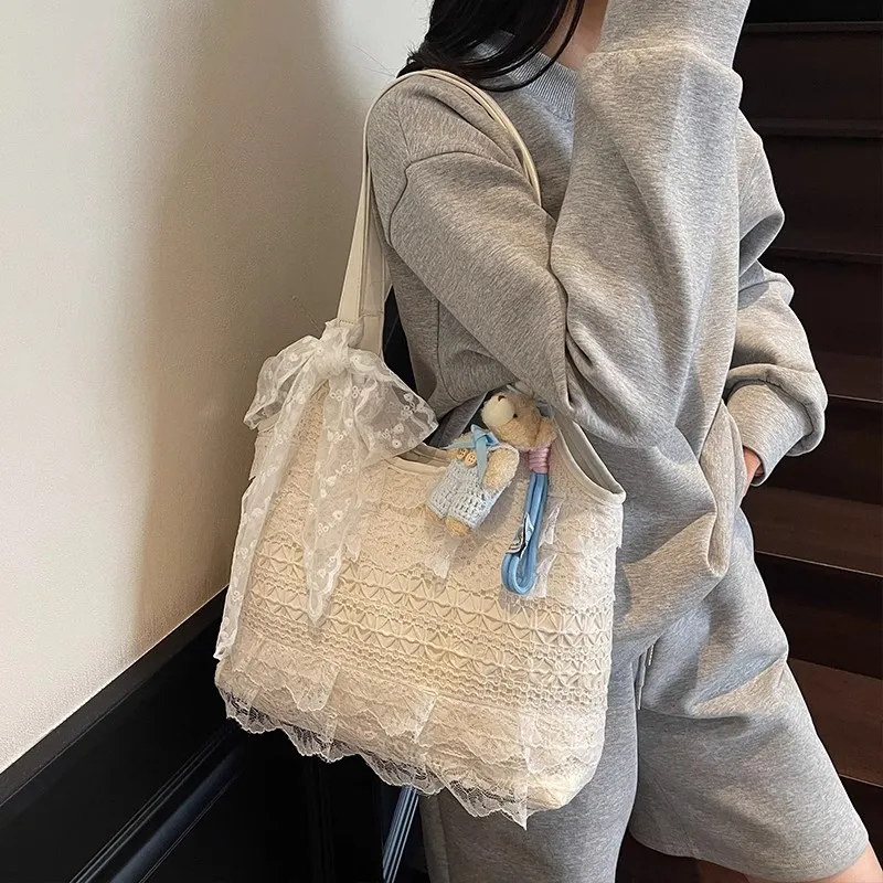 OTA PU Tote Handbag, Shoulder Bag Women's White-3