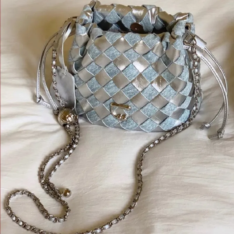 OTA PU Bucket Bag, Shoulder Bag, Crossbody Bag Women's Silver-2