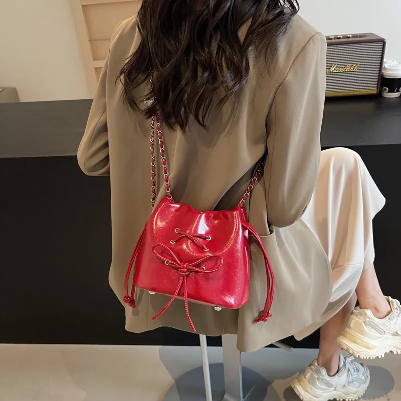 OTA PU Shoulder Bag, Crossbody Bag Women's Ecru/Silver/Black/Red-22