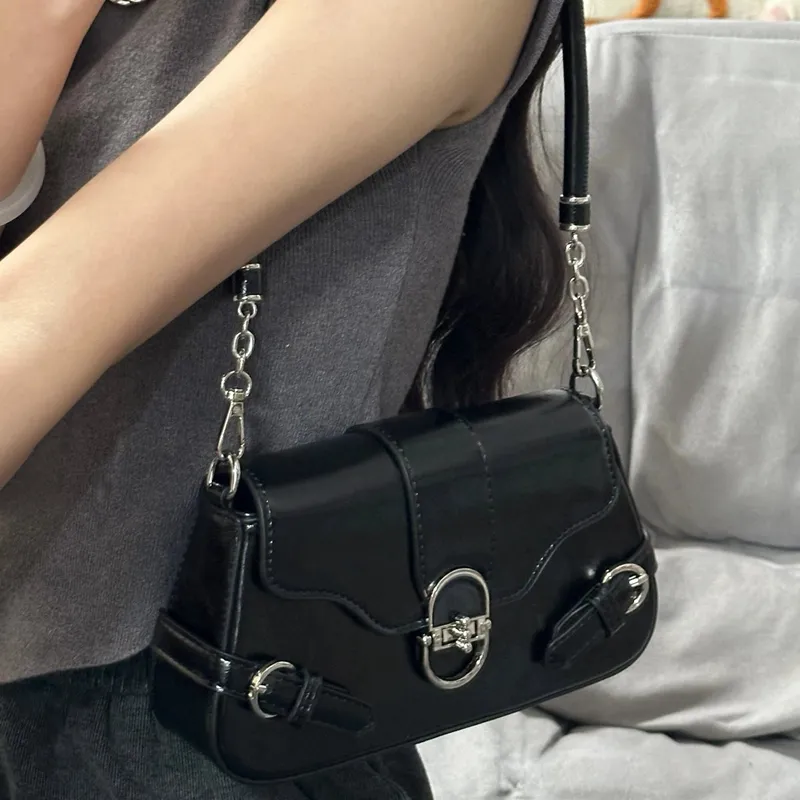 OTA PU Shoulder Bag Women's Black-2