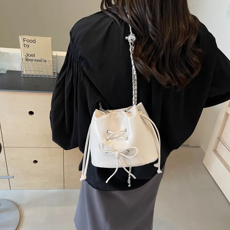 OTA PU Shoulder Bag, Crossbody Bag Women's Ecru/Silver/Black/Red-2
