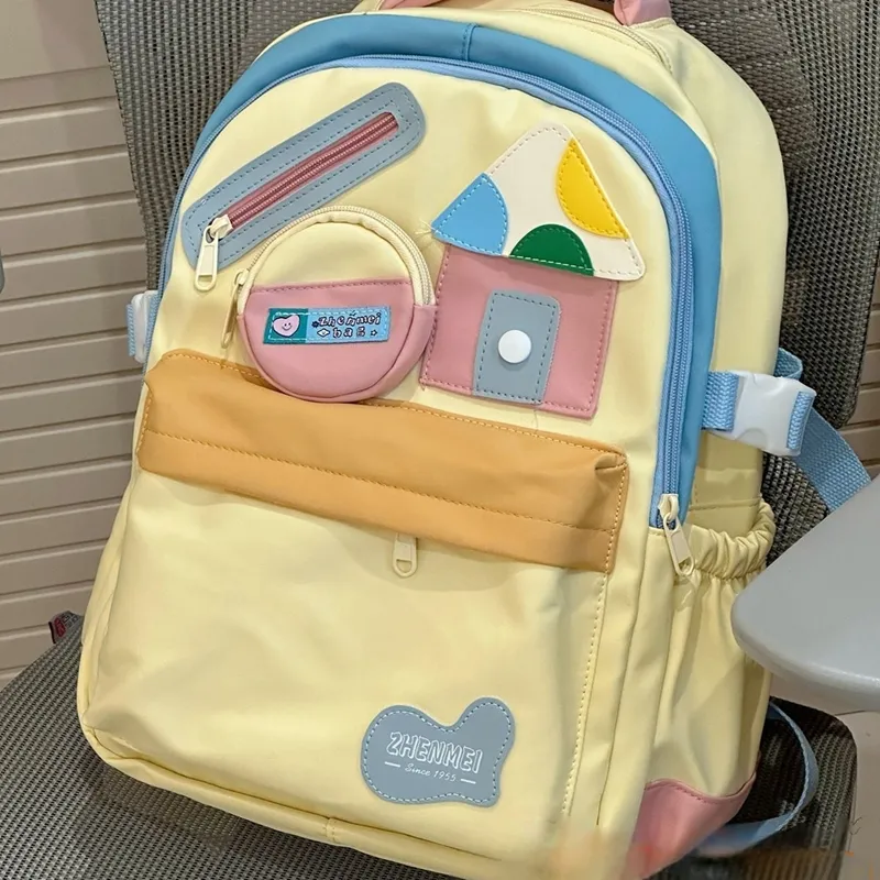 OTA Canvas Backpack Unisex Cow Print/Yellow-3