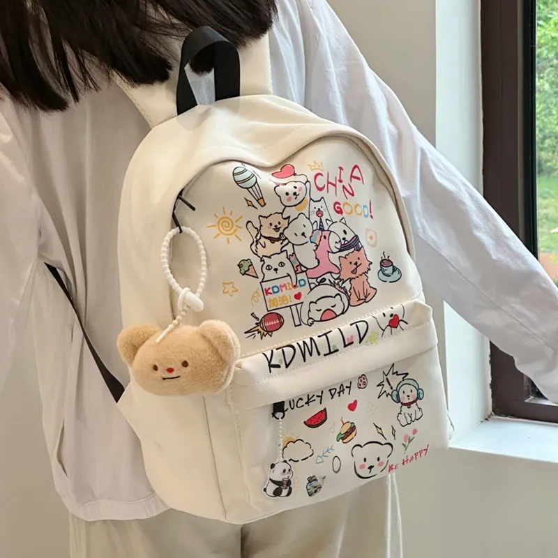 OTA Canvas Backpack Women's Multicolor Puppy/Black Puppy-1
