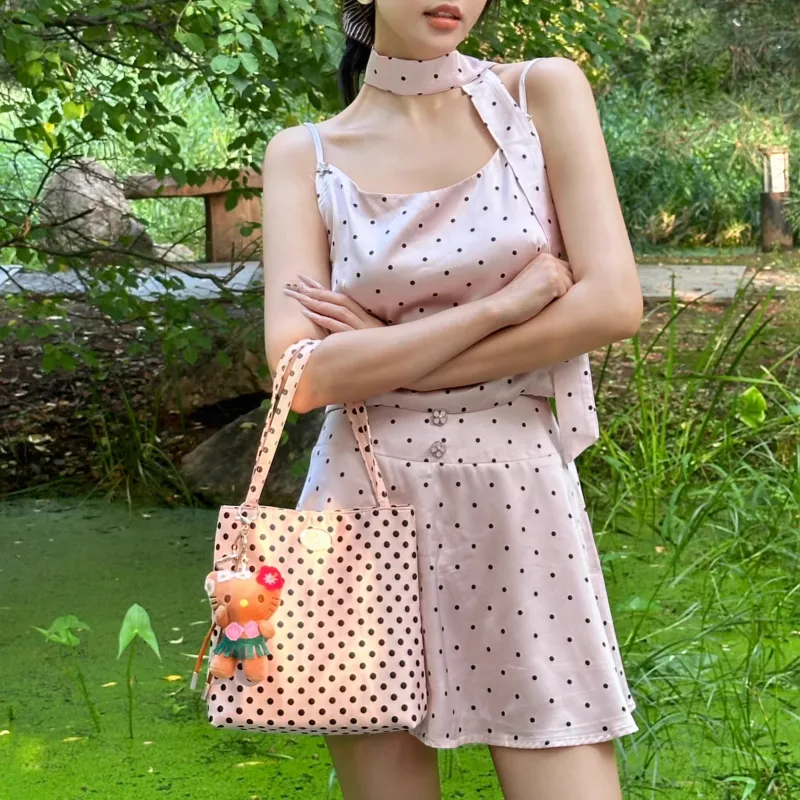 OTA Nylon Fabric Tote Shoulder Bag Handheld Handbag Regular Women's Strawberry Bop Bop-9