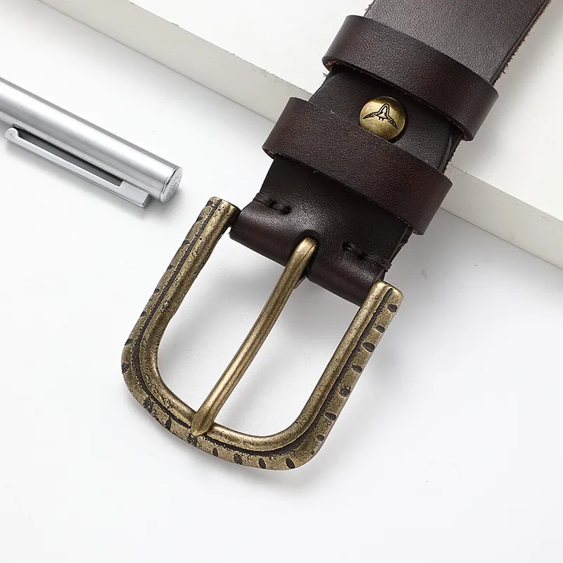 POLOMEISDO Top Grain Cow Leather Belts Men's Width 3.8cm-5