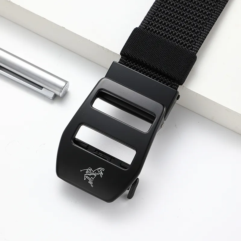 POLOMEISDO Nylon Braid Automatic Buckle Belt Unisex Width 3.8cm-5