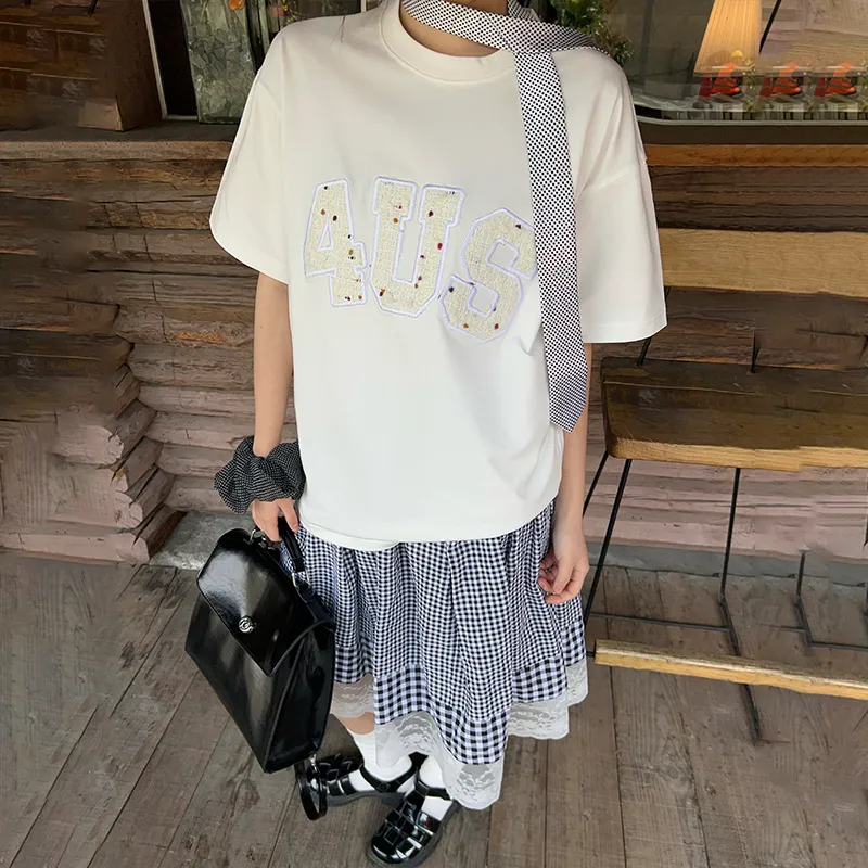 FORUYES T Shirts Women's White-4