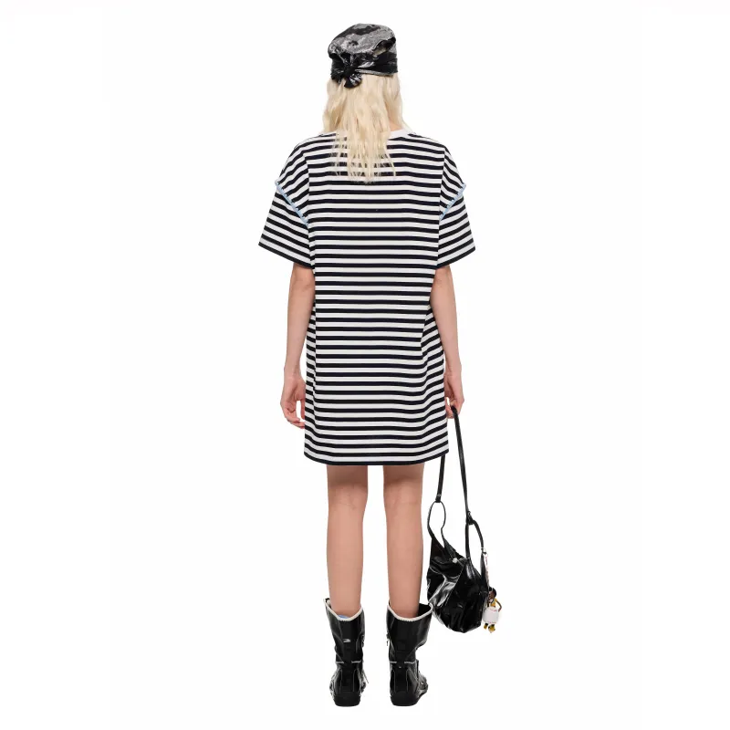 Alexia Sandra Stripe Series T Shirt Unisex Navy Blue-2