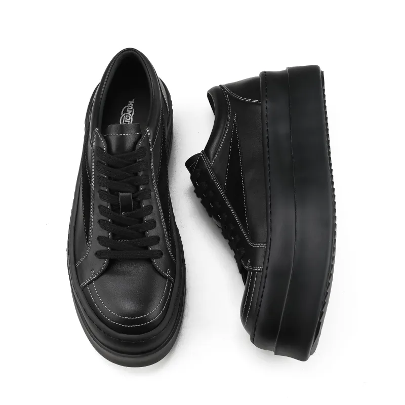 HANQIAORIJI The Abyss Series Low Top Skateboard Shoes Unisex Black-2