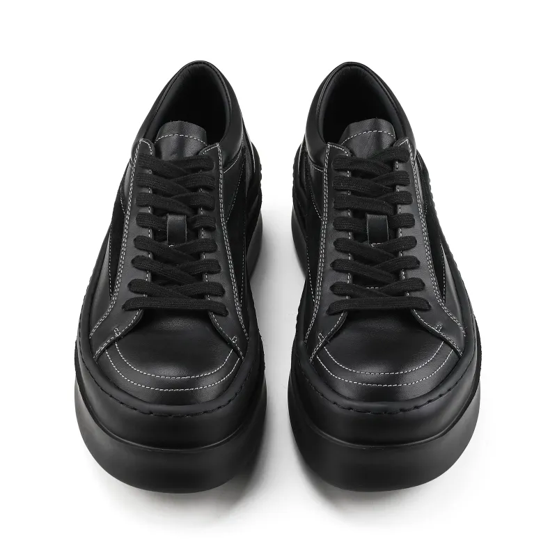 HANQIAORIJI The Abyss Series Low Top Skateboard Shoes Unisex Black-4