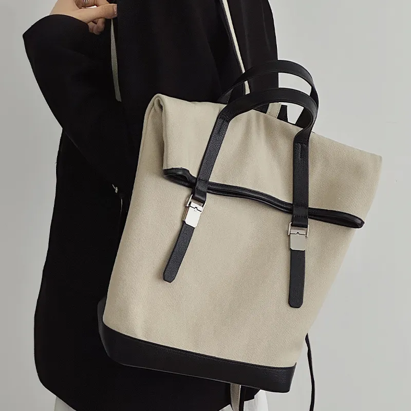 JPJ Cotton Linen Blend Backpack Tubas Unisex Ecru-2