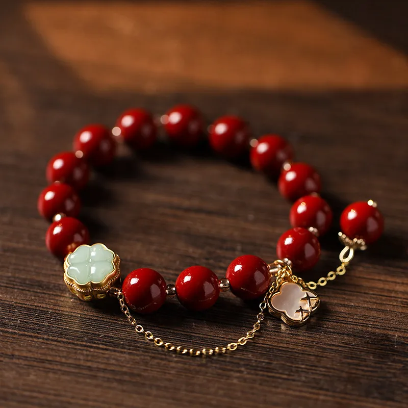 Kowloonko Reconstructed Cinnabar Jade Bracelets Women's-5