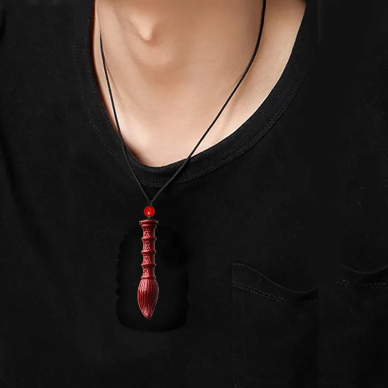 Kowloonko Reconstructed Cinnabar Jade Pendants Unisex-2