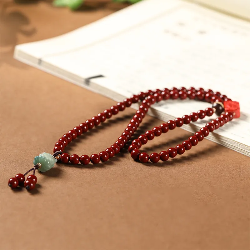 Kowloonko Reconstructed Cinnabar Bracelets Unisex-4