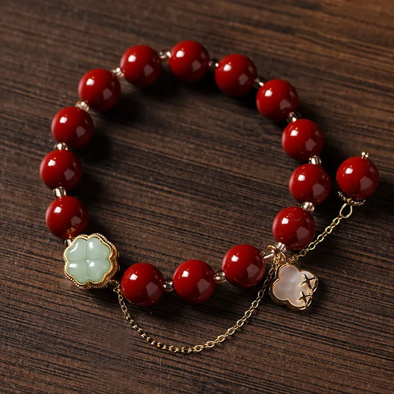 Kowloonko Reconstructed Cinnabar Jade Bracelets Women's-1