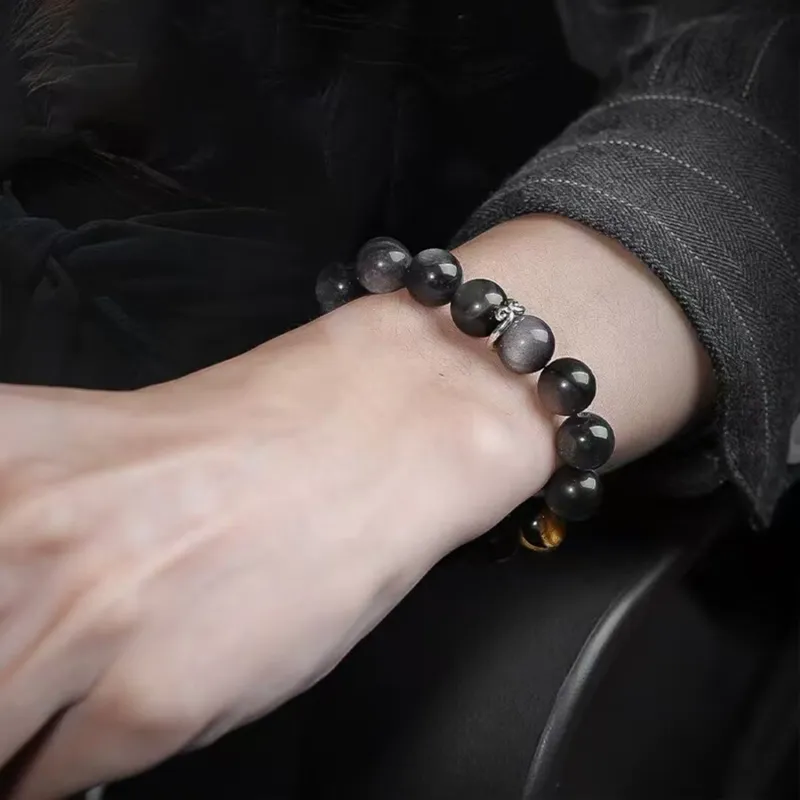 Kowloonko Obsidian Bracelets Unisex-4