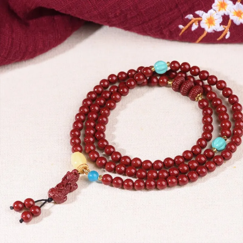 Kowloonko Reconstructed Cinnabar Bracelets Unisex-2