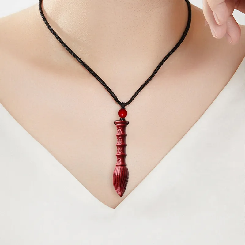 Kowloonko Reconstructed Cinnabar Jade Pendants Unisex-3