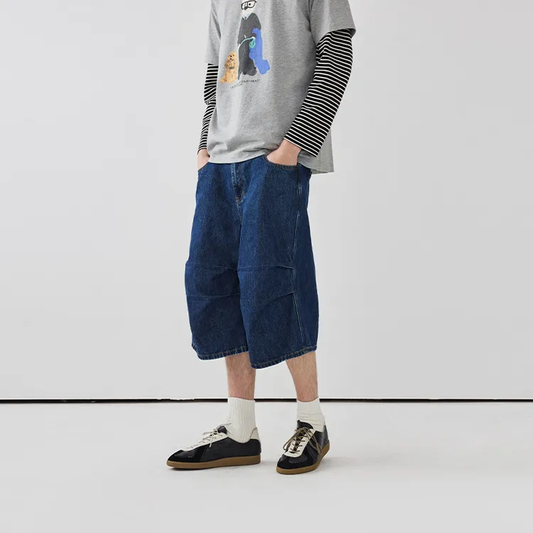 PSO Brand Denim Shorts Unisex-2