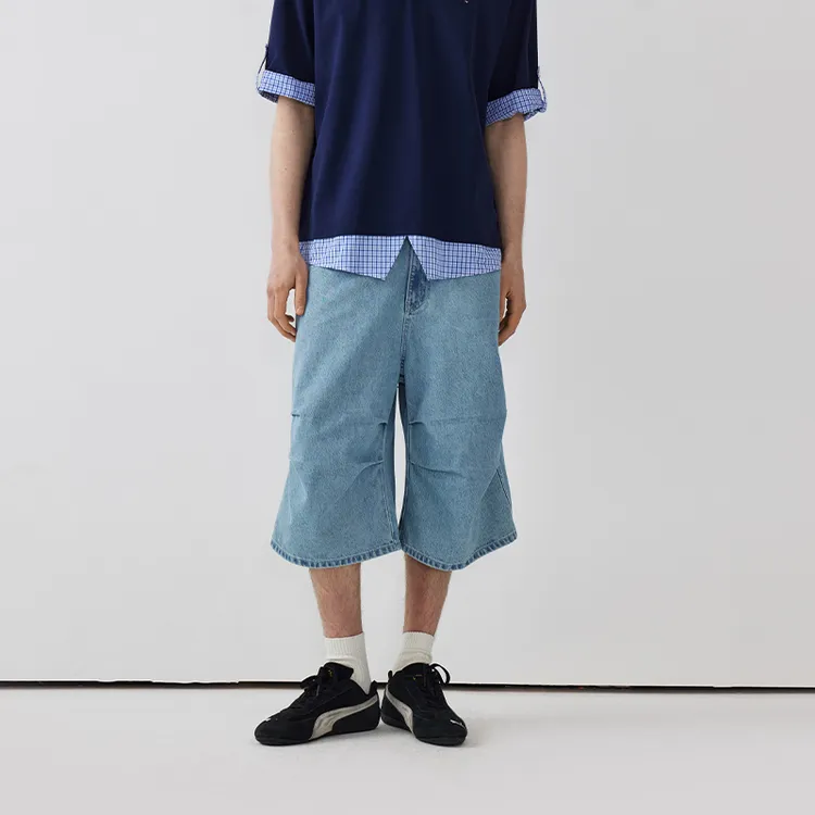 PSO Brand Denim Shorts Unisex-5