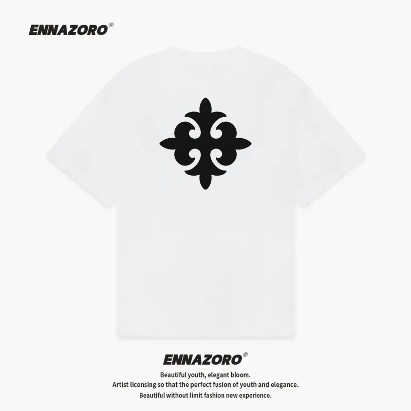 ENNAZORO Short Sleeved T Shirts Summer Small Brand Couple Set Top Loose Fit Half Sleeve Shirt Unisex-1